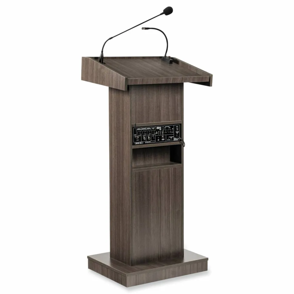 Oklahoma Sound Orator Lectern, 22 x 17 x 46, Ribbonwood