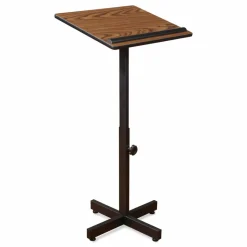 Oklahoma Sound Portable Presentation Lectern Stand, 20 x 18.25 x 44, Medium Oak