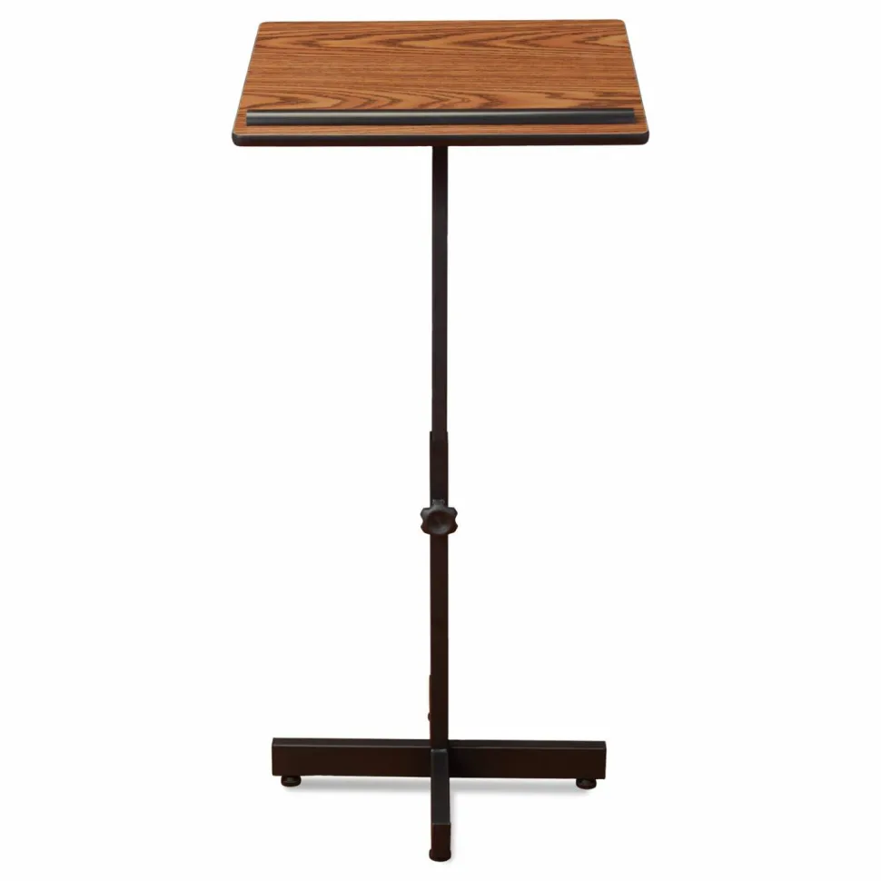 Oklahoma Sound Portable Presentation Lectern Stand, 20 x 18.25 x 44, Medium Oak