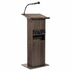 Oklahoma Sound Power Plus Lectern, 22 x 17 x 46, Ribbonwood