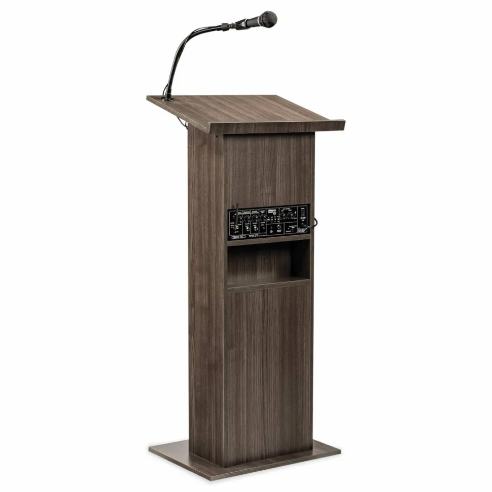 Oklahoma Sound Power Plus Lectern, 22 x 17 x 46, Ribbonwood