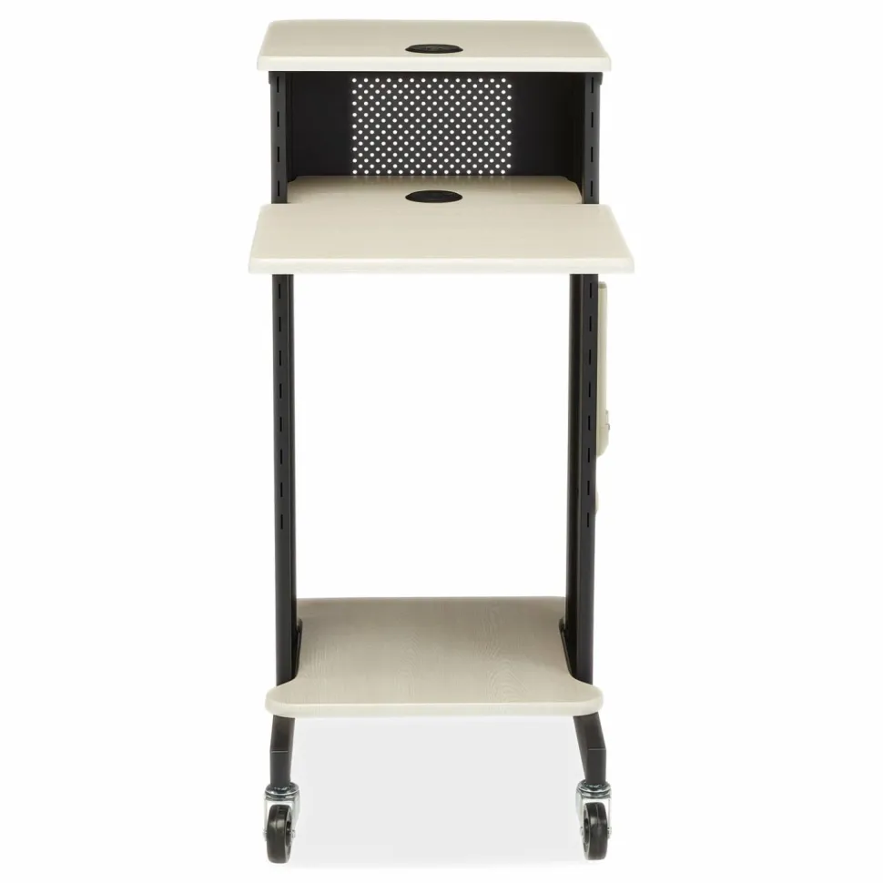 Oklahoma Sound Premium Presentation Cart, 4 Shelves, 18" x 30" x 40.5", Ivory/Black