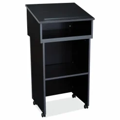 Oklahoma Sound Tabletop Lectern and AV Cart/Lectern Base, 23.75 x 19.87 x 47.5, Black
