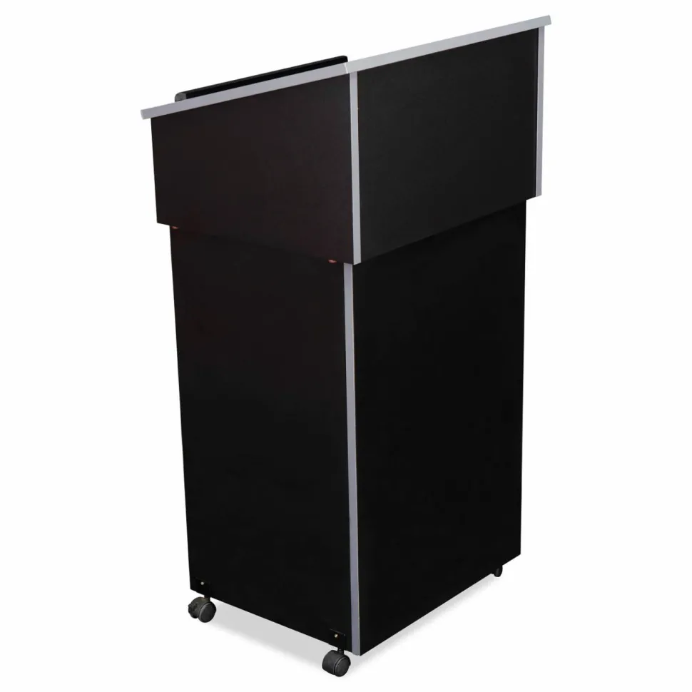 Oklahoma Sound Tabletop Lectern and AV Cart/Lectern Base, 23.75 x 19.87 x 47.5, Black