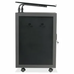 Oklahoma Sound Teacher's WorkPod Lectern, 20 x 24 x 41, Charcoal Slate/Black
