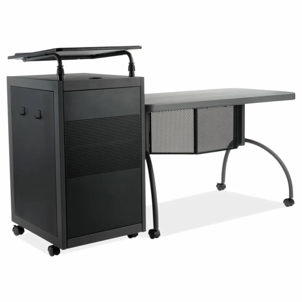 Oklahoma Sound Teacher's WorkPod Desk and Lectern Kit, 68" x 24" x 41", Charcoal Gray