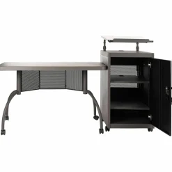 Oklahoma Sound Teacher's WorkPod Desk and Lectern Kit, 68" x 24" x 41", Charcoal Gray
