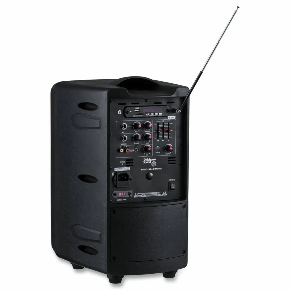 Oklahoma Sound Wireless PA System with Wireless Handheld Microphone, 40 W, Black