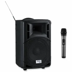 Oklahoma Sound Wireless PA System with Wireless Handheld Microphone, 40 W, Black