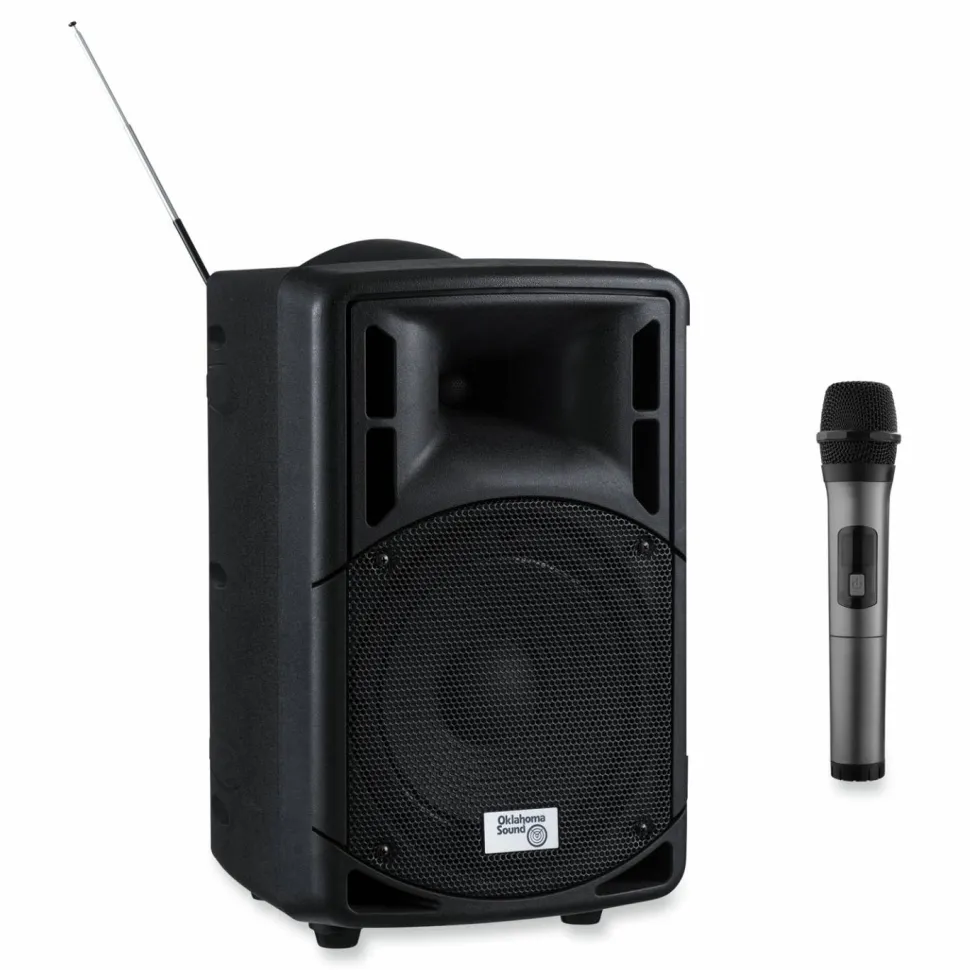 Oklahoma Sound Wireless PA System with Wireless Handheld Microphone, 40 W, Black