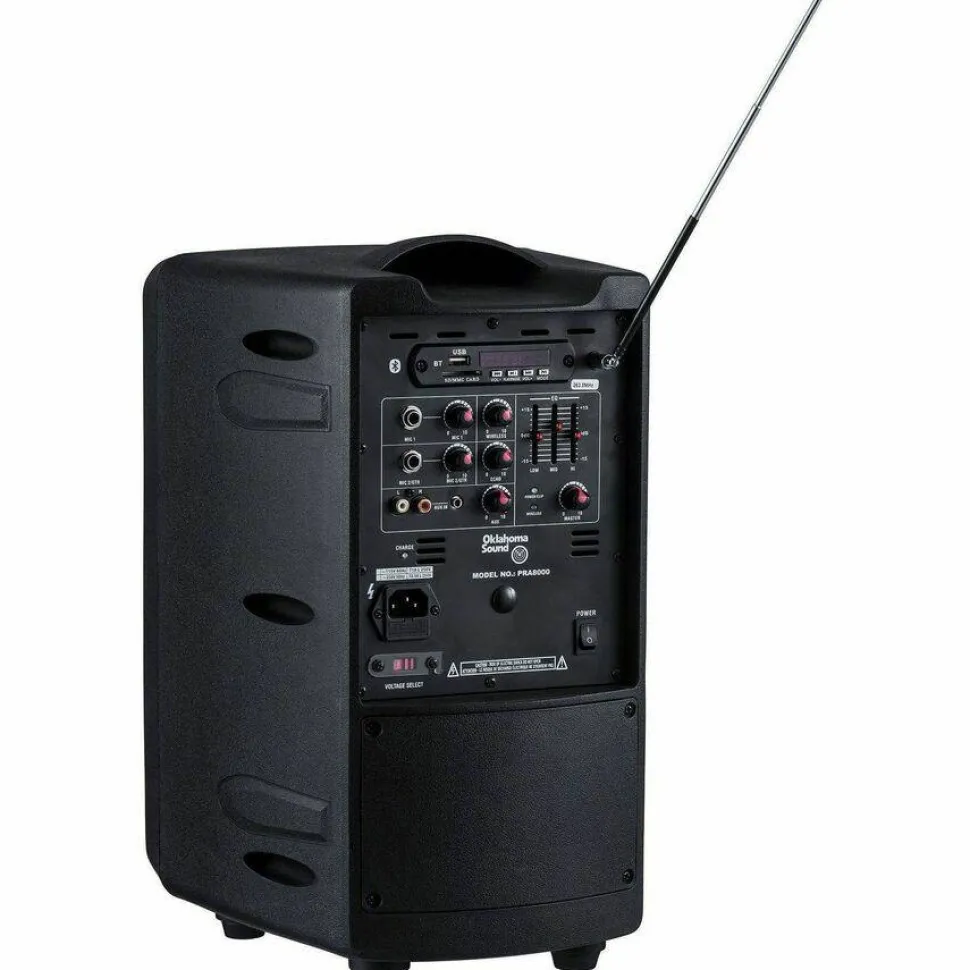 Oklahoma Sound Wireless PA System with Wireless Handheld Microphone, 40 W, Black