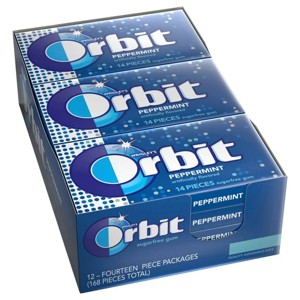 Orbit Gum, Peppermint, 0.95 Oz, Box Of 12