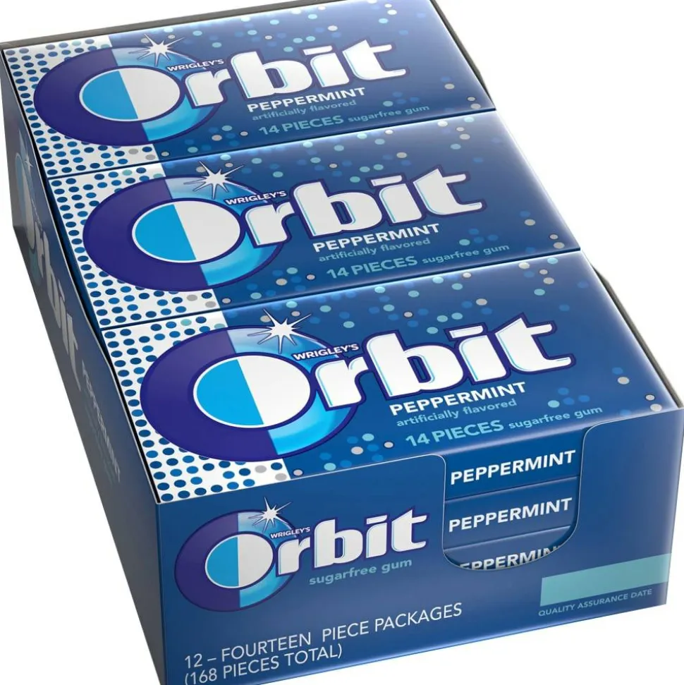 Orbit Gum, Peppermint, 0.95 Oz, Box Of 12