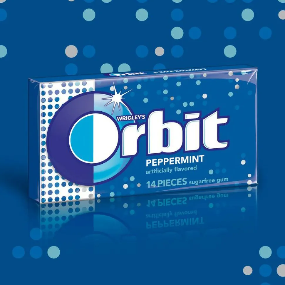 Orbit Gum, Peppermint, 0.95 Oz, Box Of 12