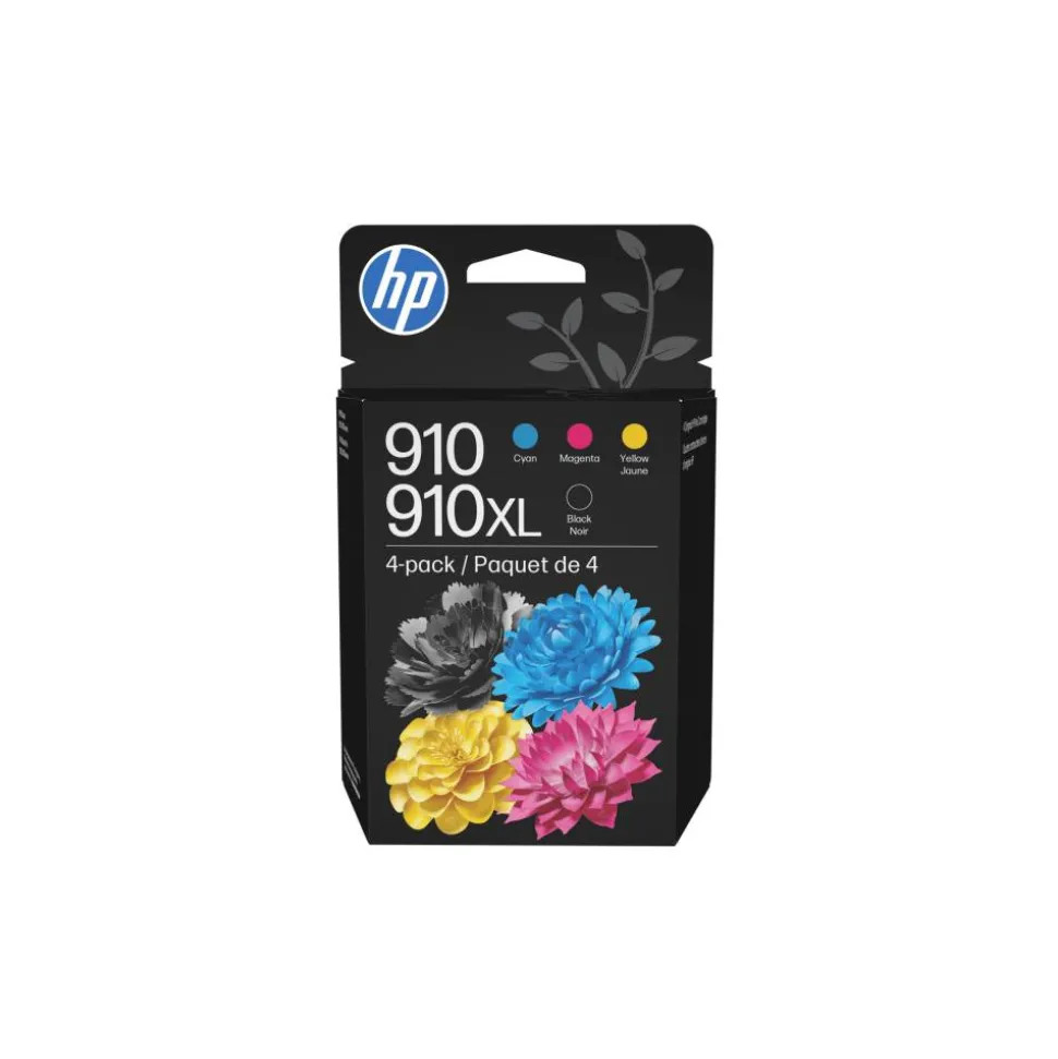 Original HP 910 Cyan Magenta Yellow/910XL Black Ink Cartridges 4-pack|HP OfficeJet 8010/8020/HP OfficeJet Pro 8020/8030 Series|Instant Ink Eligible