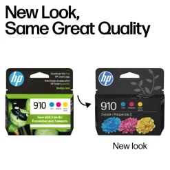 Original HP 910 Cyan, Magenta, Yellow Ink Cartridges 3-pack|For HP OfficeJet 8010/8020 Series, HP OfficeJet Pro 8020/8030 Series|Instant Ink Eligible