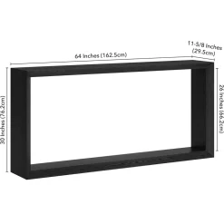 Osmond 64" Wide Rectangular Console Table in Black Grain
