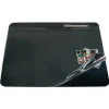 Overlay Desk Pad With Antimicrobial Treatment, 19" x 24", Black/Clear