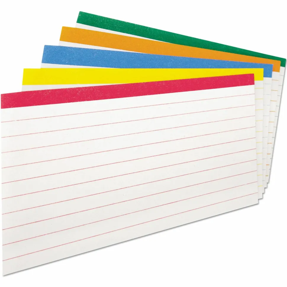 Oxford Color Coded Ruled Index Cards, 3 x 5, Assorted Colors, 100/Pack