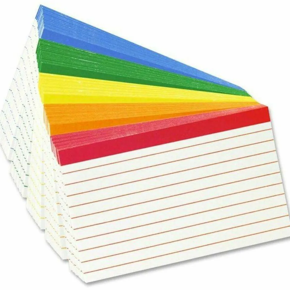 Oxford Color Coded Ruled Index Cards, 3 x 5, Assorted Colors, 100/Pack