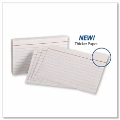 Oxford Heavyweight Ruled Index Cards, 3 x 5, White, 100/Pack