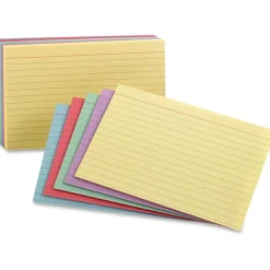 Oxford Index Cards, Ruled, 3" x 5", Assorted Pastels, Pack Of 100