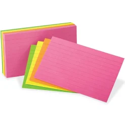 Oxford Neon Glow Ruled Index Cards