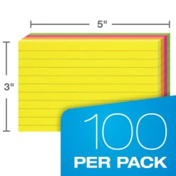 Oxford Neon Index Cards, 3