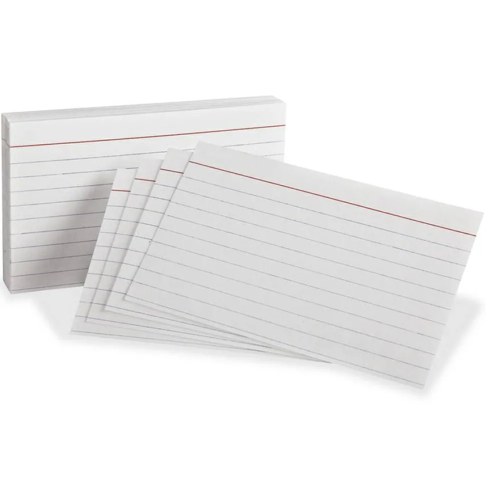 Oxford Red Margin Ruled Index Cards