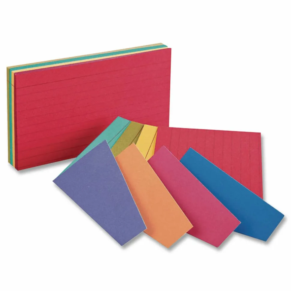 Oxford Ruled Extreme Index Cards, 3" x 5", Assorted, Pack Of 100