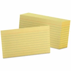 Oxford Ruled Index Cards, 3 x 5, Canary, 100/Pack