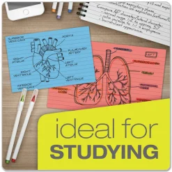 Oxford Ruled Index Cards, 3 x 5, Blue, 100/Pack