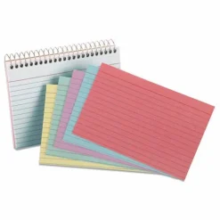 Oxford Spiral Index Cards, Ruled, 4 x 6, Assorted, 50/Pack
