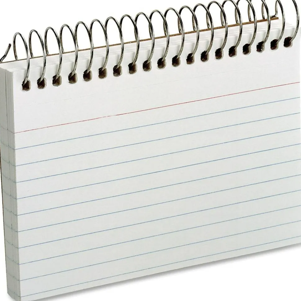 Oxford Spiral-Bound Index Cards, Ruled, 3" x 5", White, Pack Of 50