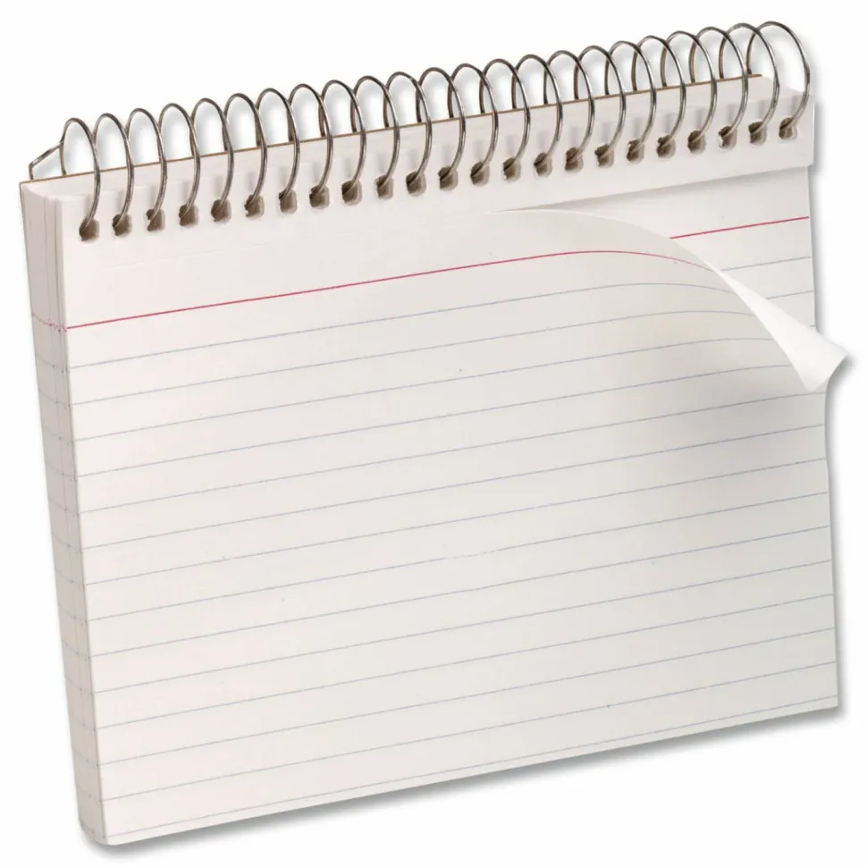 Oxford Spiral-Bound Index Cards, Ruled, 3" x 5", White, Pack Of 50