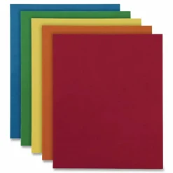 Oxford Twin-Pocket Folder, Accommodates (100) 11 x 8.5 Sheets, Assorted Colors, 25/Box