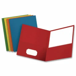 Oxford Twin-Pocket Folder, Accommodates (100) 11 x 8.5 Sheets, Assorted Colors, 25/Box