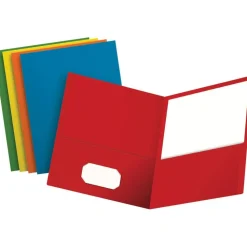 Oxford Twin-Pocket Folder, Accommodates (100) 11 x 8.5 Sheets, Assorted Colors, 25/Box
