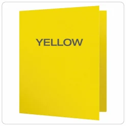 Oxford Twin-Pocket Portfolio With Fasteners, 8 1/2" x 11", Yellow, Pack Of 25