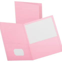 Oxford Twin-Pocket Portfolios, 8 1/2" x 11", Pink, Pack Of 25