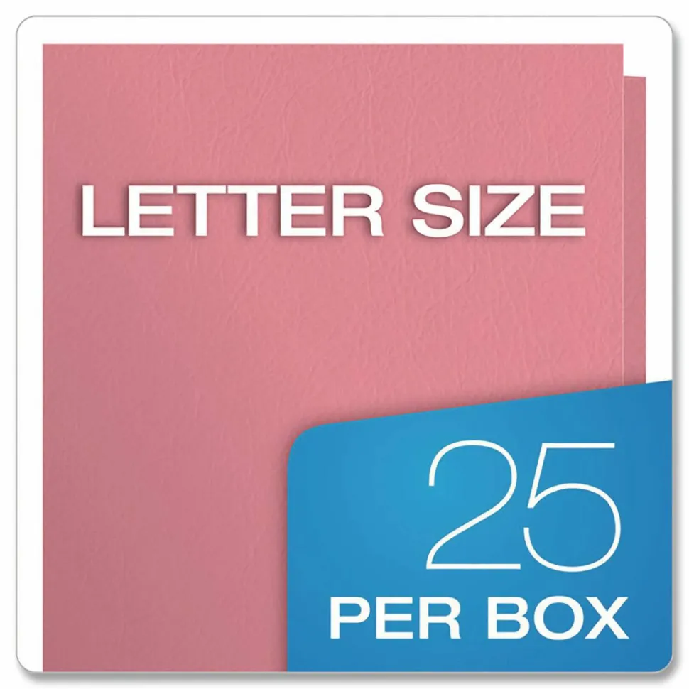 Oxford Twin-Pocket Portfolios, 8 1/2" x 11", Pink, Pack Of 25