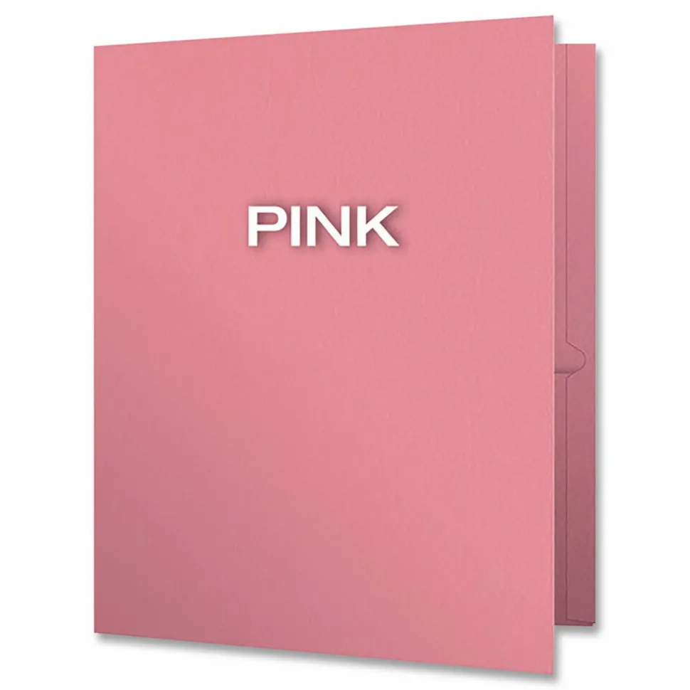 Oxford Twin-Pocket Portfolios, 8 1/2" x 11", Pink, Pack Of 25