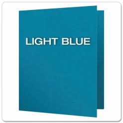 Oxford Twin-Pocket Portfolio With Fasteners, 8 1/2" x 11", Light Blue, Pack Of 25