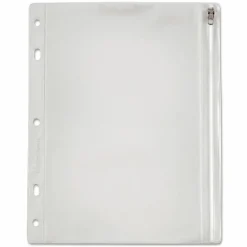 Oxford Zipper Binder Pocket, 2- to 5-Hole Punched, 8