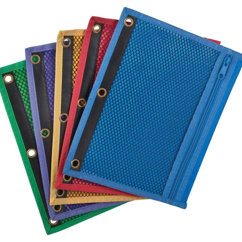 Oxford Zipper Binder Pockets - 7 1/2" x 10 1/2" Sheet - Ring Binder - Assorted - Vinyl - 1 Each