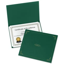 Oxford Certificate Holder, 11.25 x 8.75, Green, 5/Pack