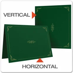 Oxford Certificate Holder, 11.25 x 8.75, Green, 5/Pack
