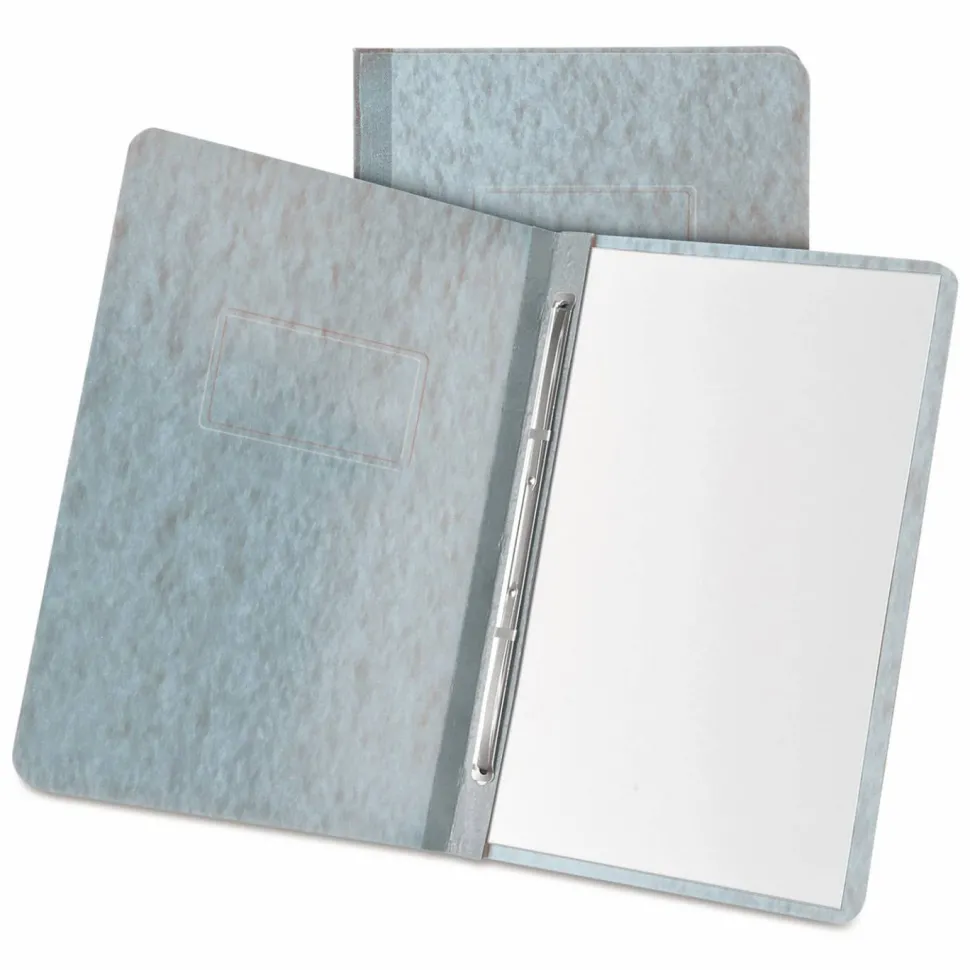 Oxford Heavyweight PressGuard and Pressboard Report Cover w/ Reinforced Side-Hinge, 2-Prong Metal Fastener, 3" Cap, 8.5 x 11, Gray