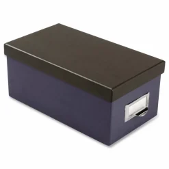 Oxford Index Card Storage Box, Holds 1,000 4 x 6 Cards, 6.5 x 11.5 x 5, Pressboard, Indigo/Black