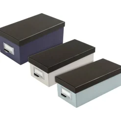 Oxford Index Card Storage Box, Holds 1,000 3 x 5 Cards, 5.5 x 11.5 x 3.88, Pressboard, Marble White/Black